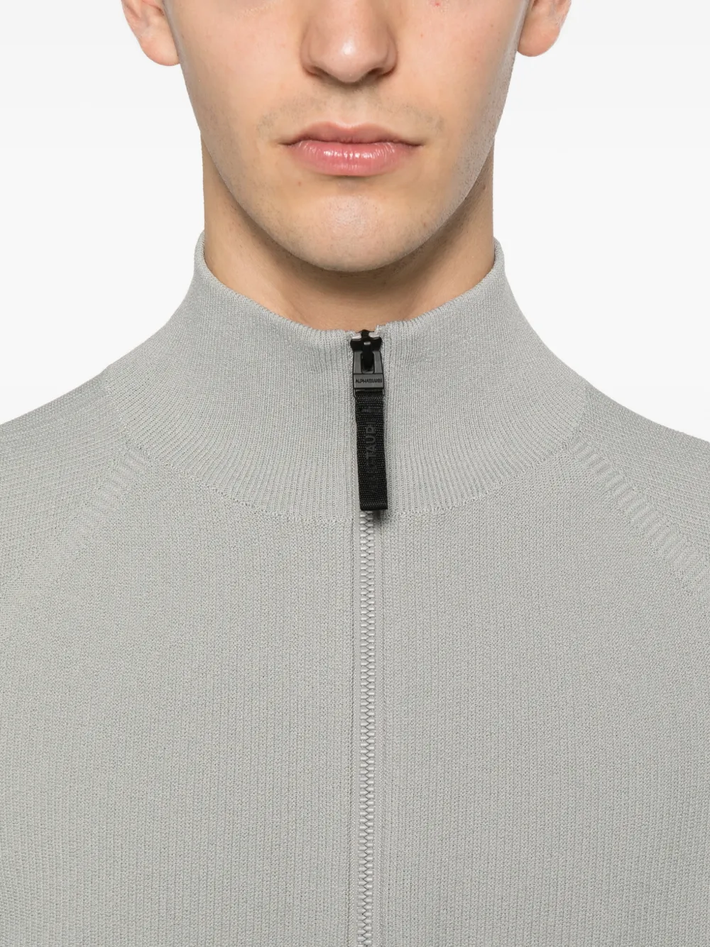 Alphatauri Half-zip High-neck Sweater In Gray
