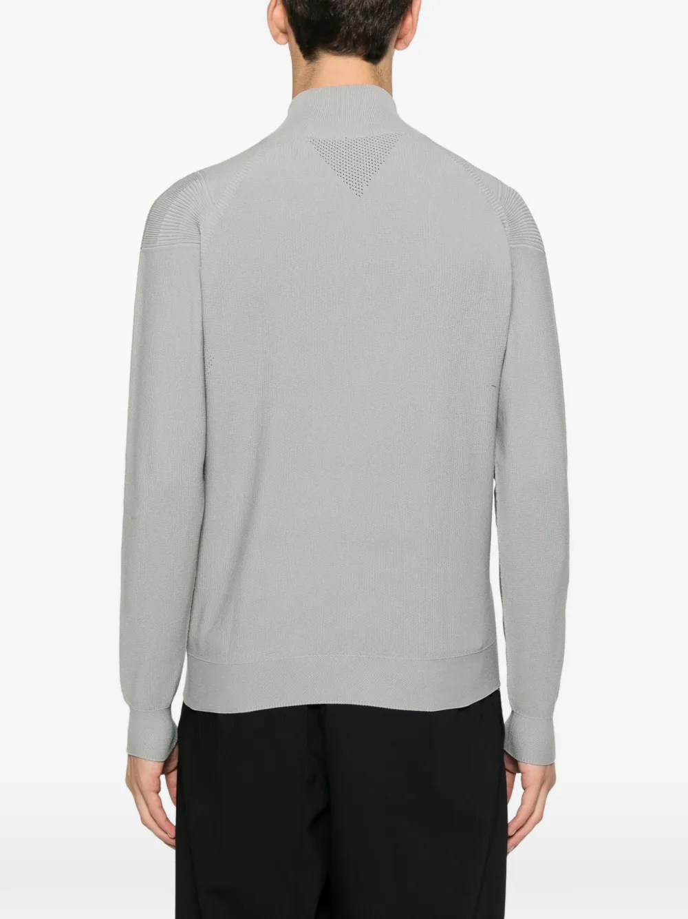 Alphatauri Half-zip High-neck Sweater In Gray