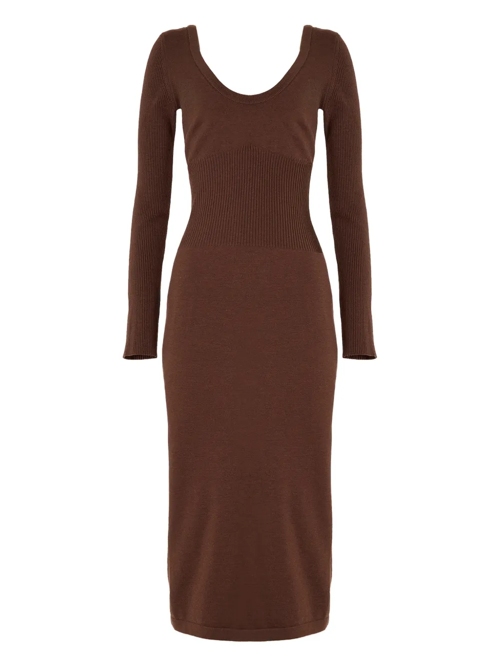 Wolford Abito midi con scollo ampio - Marrone