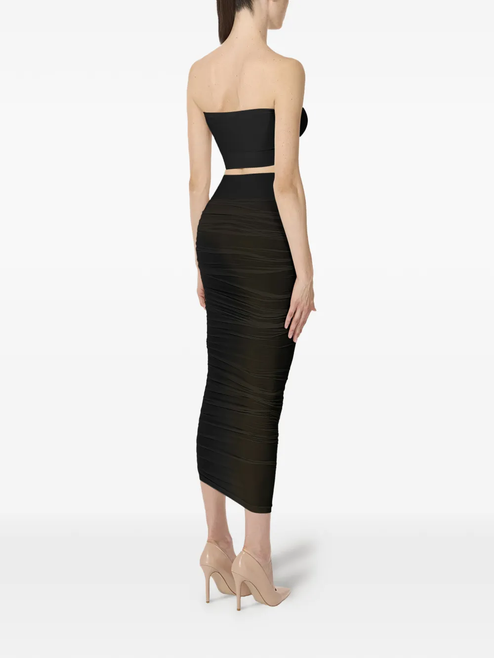 Wolford drape midi skirt - Zwart