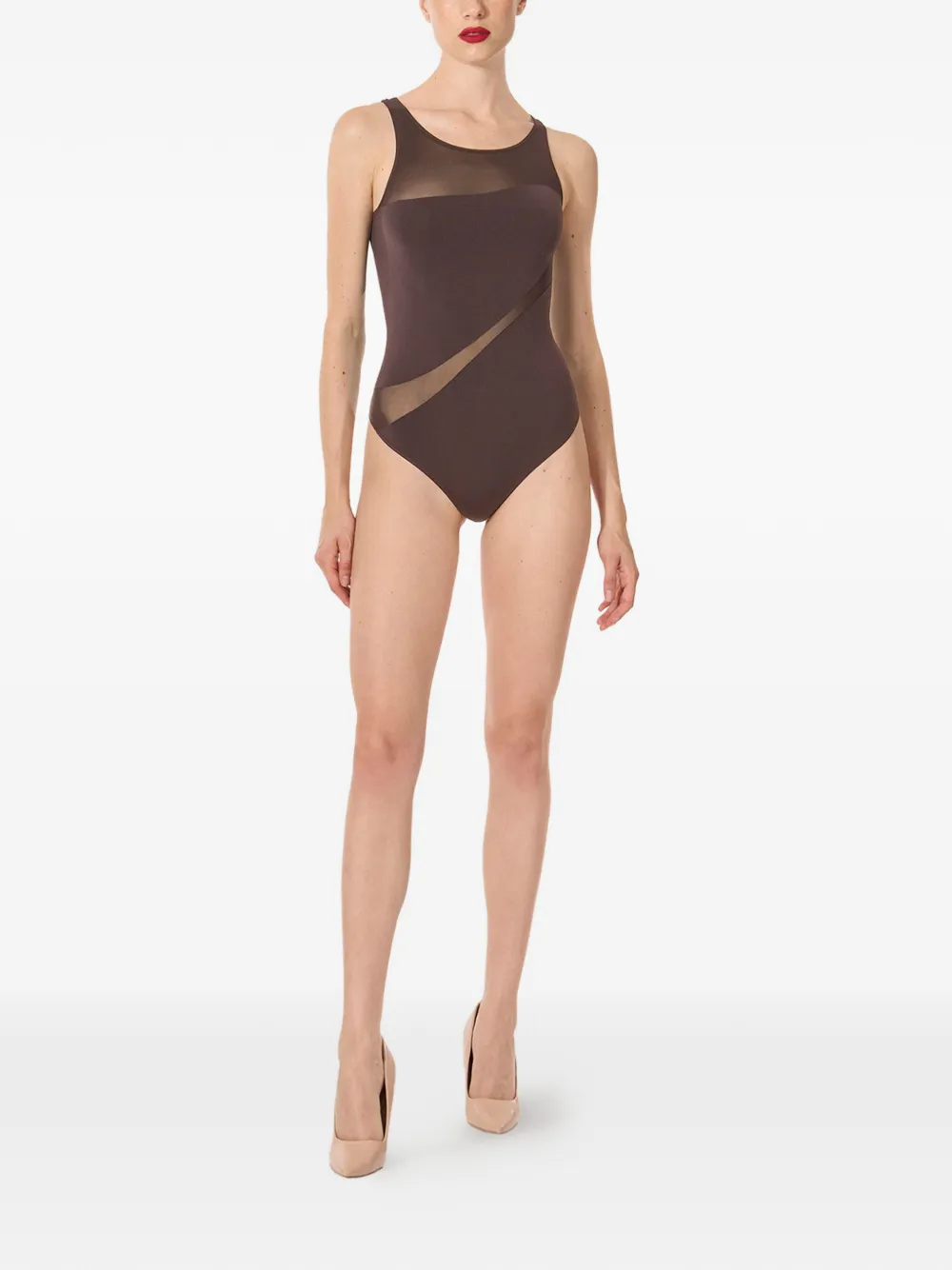  Wolford Shade Sleeveless String Body - Brown 