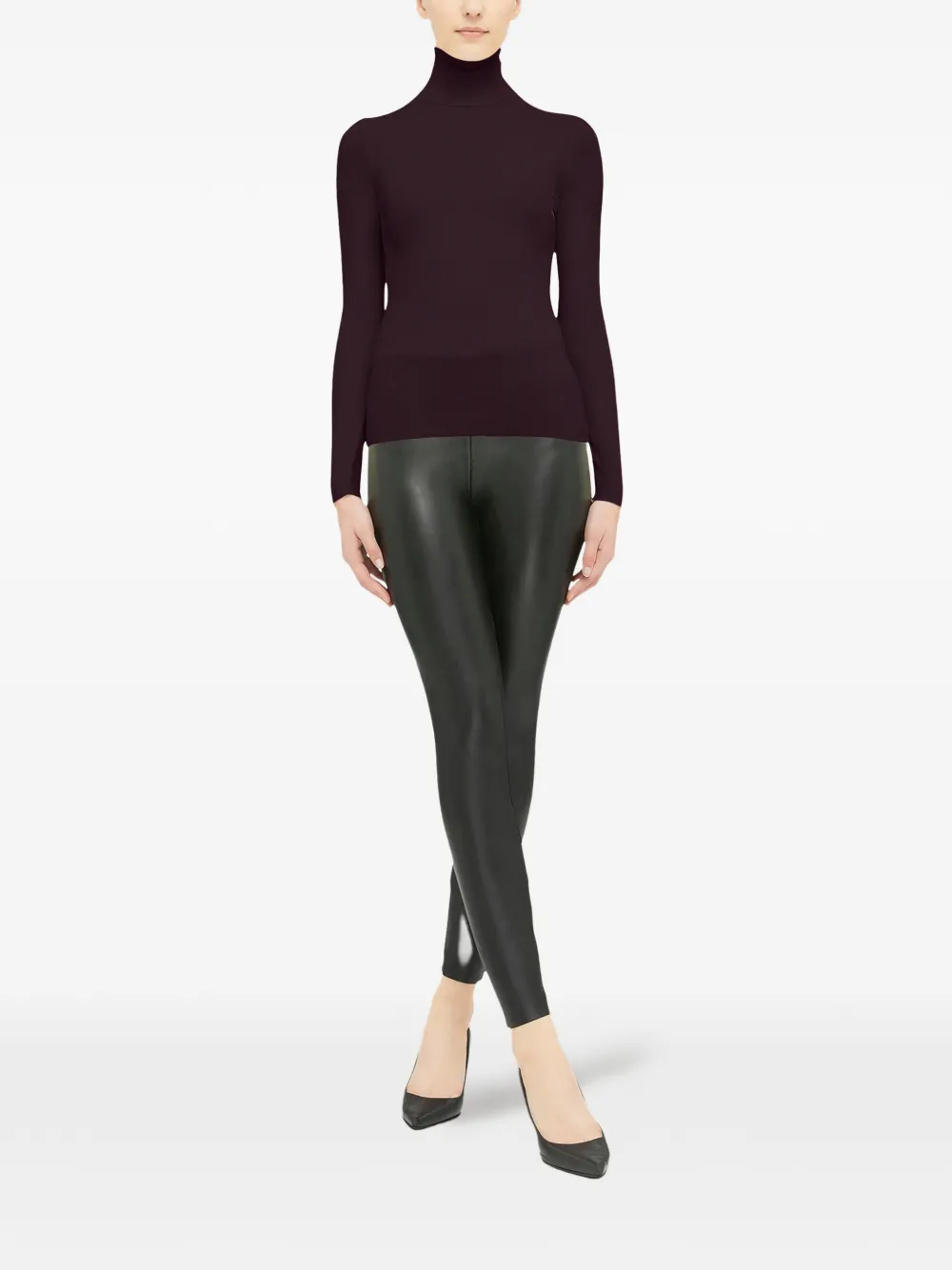  Wolford Ribbed Turtleneck Sweater - Purple 