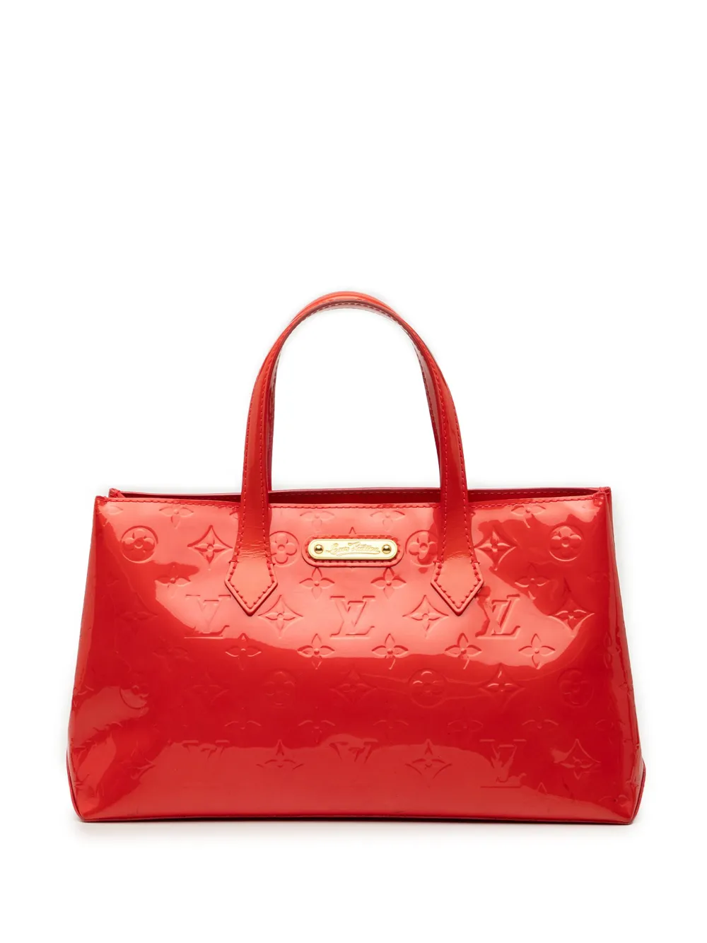 Pre-owned Louis Vuitton 2000-2025 Monogram Vernis Wilshire Pm Handbag In Red