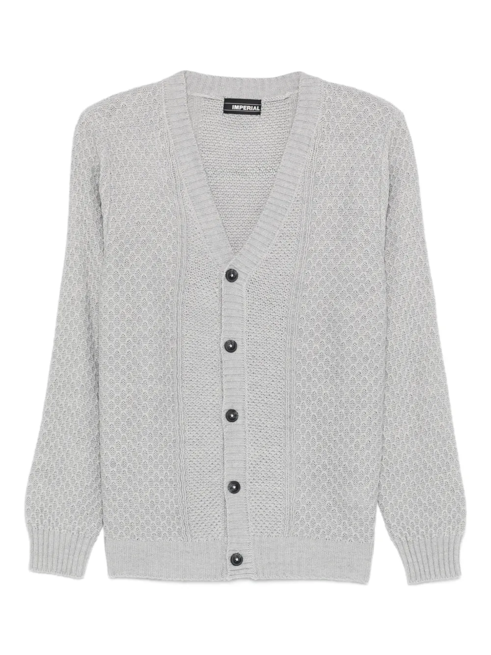 IMPERIAL buttoned V-neck cardigan - Grigio