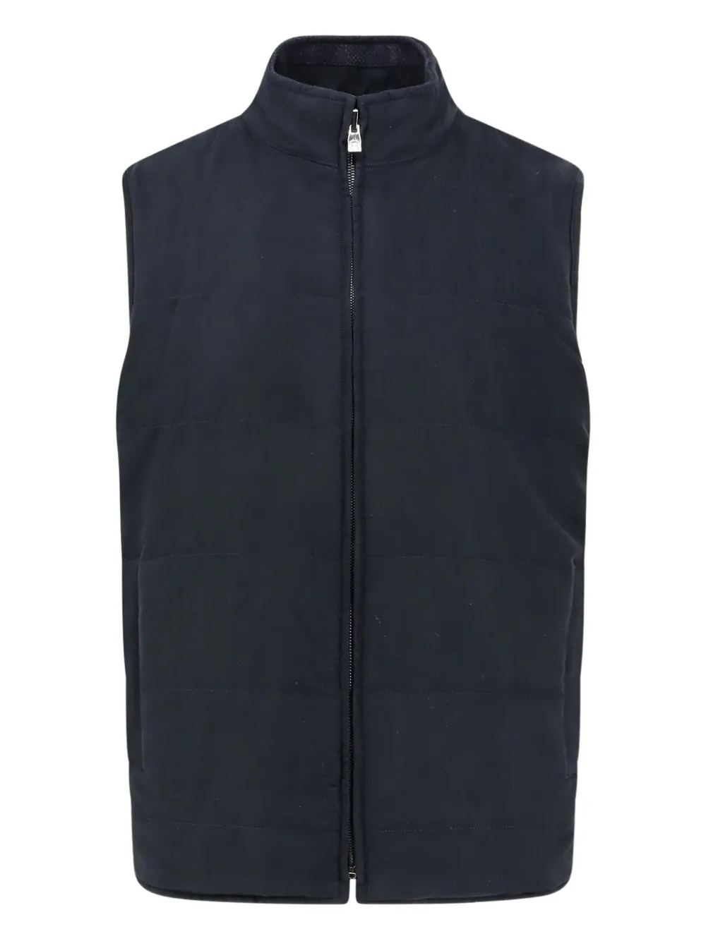 Corneliani Wool And Cashmere Sleeveless Jacket In Blue
