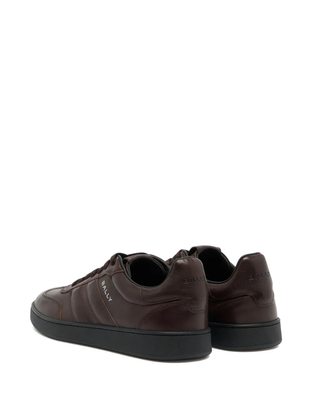Bally Retro Crest Leather Sneakers In Brown