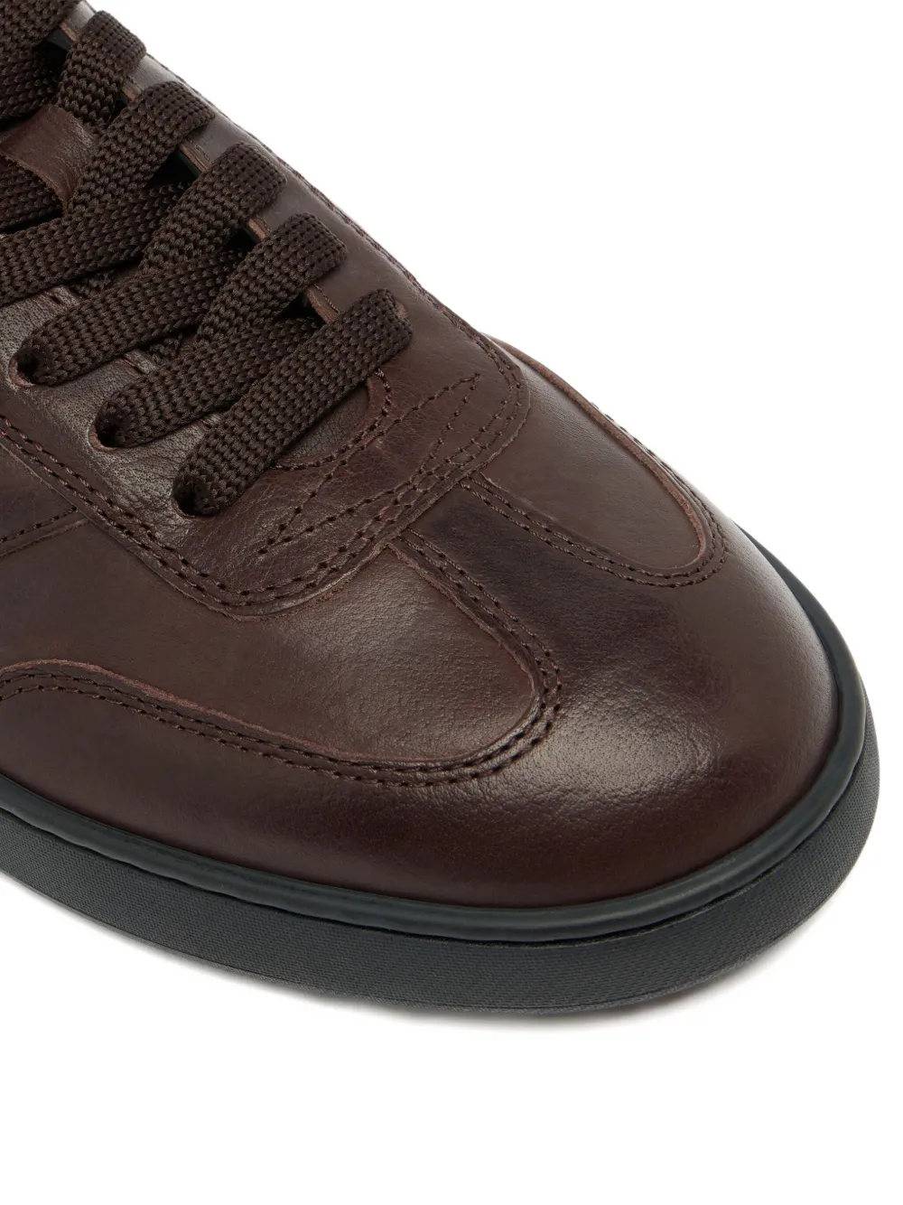 Bally Retro Crest Leather Sneakers In Brown