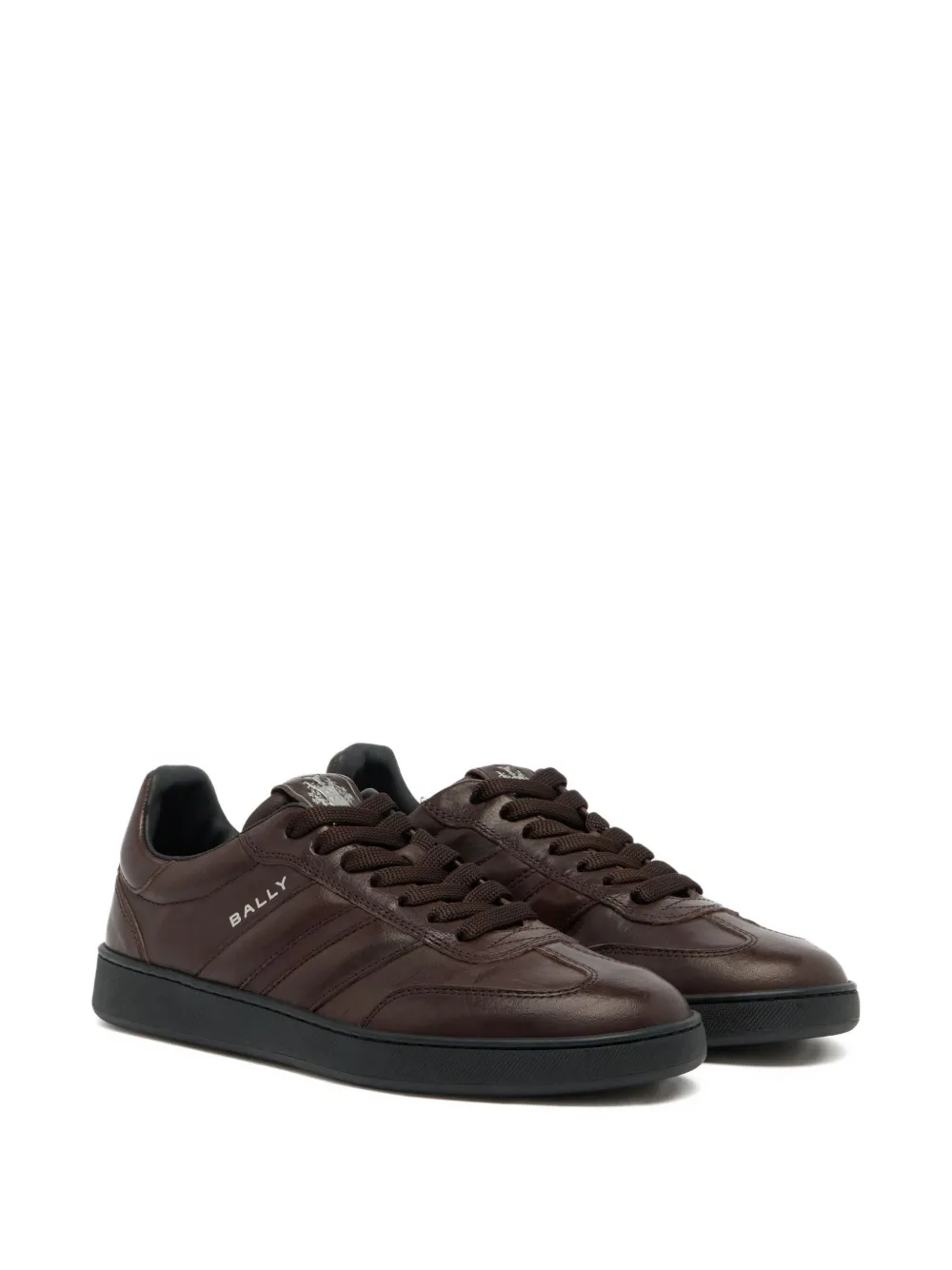 Bally Retro Crest Leather Sneakers In Brown