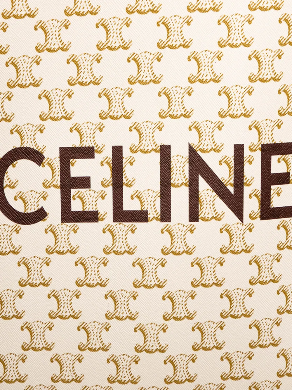 Pre-owned Celine 2000-2025 Small Triomphe Coated Canvas Vertical Cabas Satchel In White