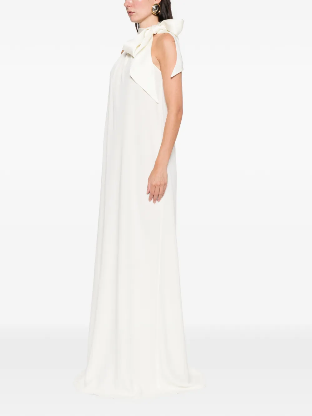 Taller Marmo One-shoulder Draped Maxi Dress In Neutral