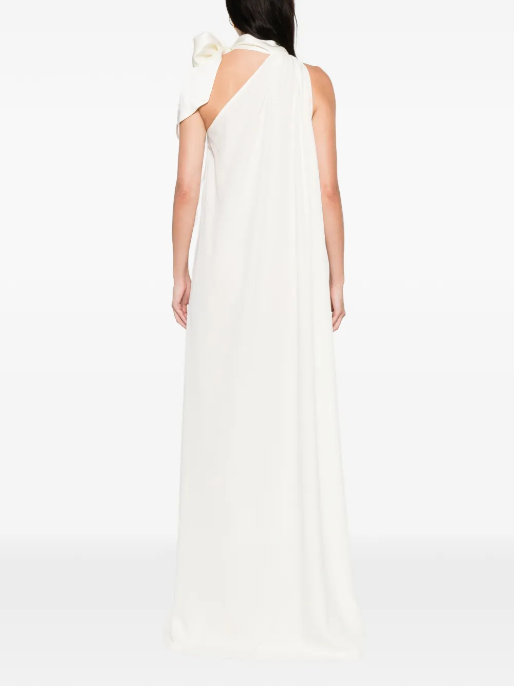 Taller Marmo One-shoulder Draped Maxi Dress In Neutral