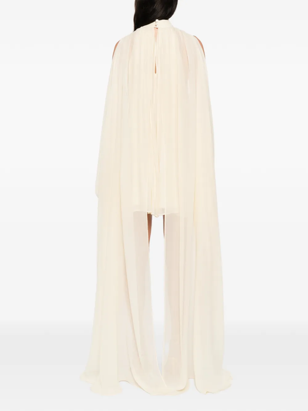 Taller Marmo Gathered Halterneck Mini Dress In Neutral