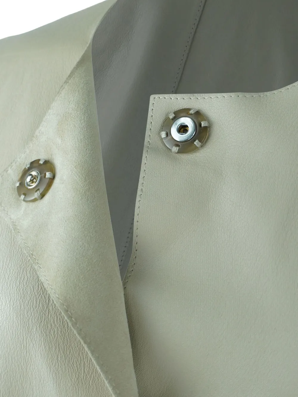 YVES SALOMON Pre-owned Button-fastening Leather Jacket In Neutral