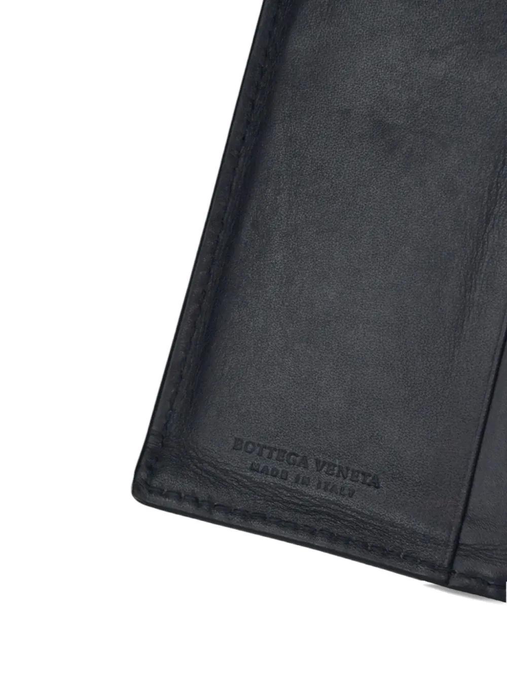 BOTTEGA VENETA Pre-owned Intrecciato-design Bifold Card Holder In Blue