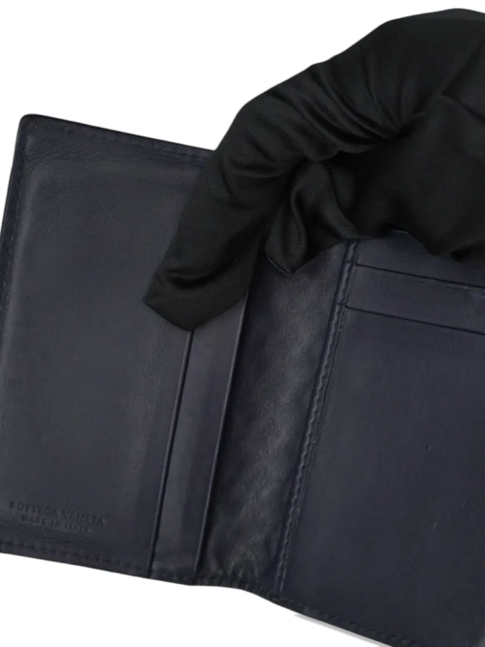 BOTTEGA VENETA Pre-owned Intrecciato-design Bifold Card Holder In Blue