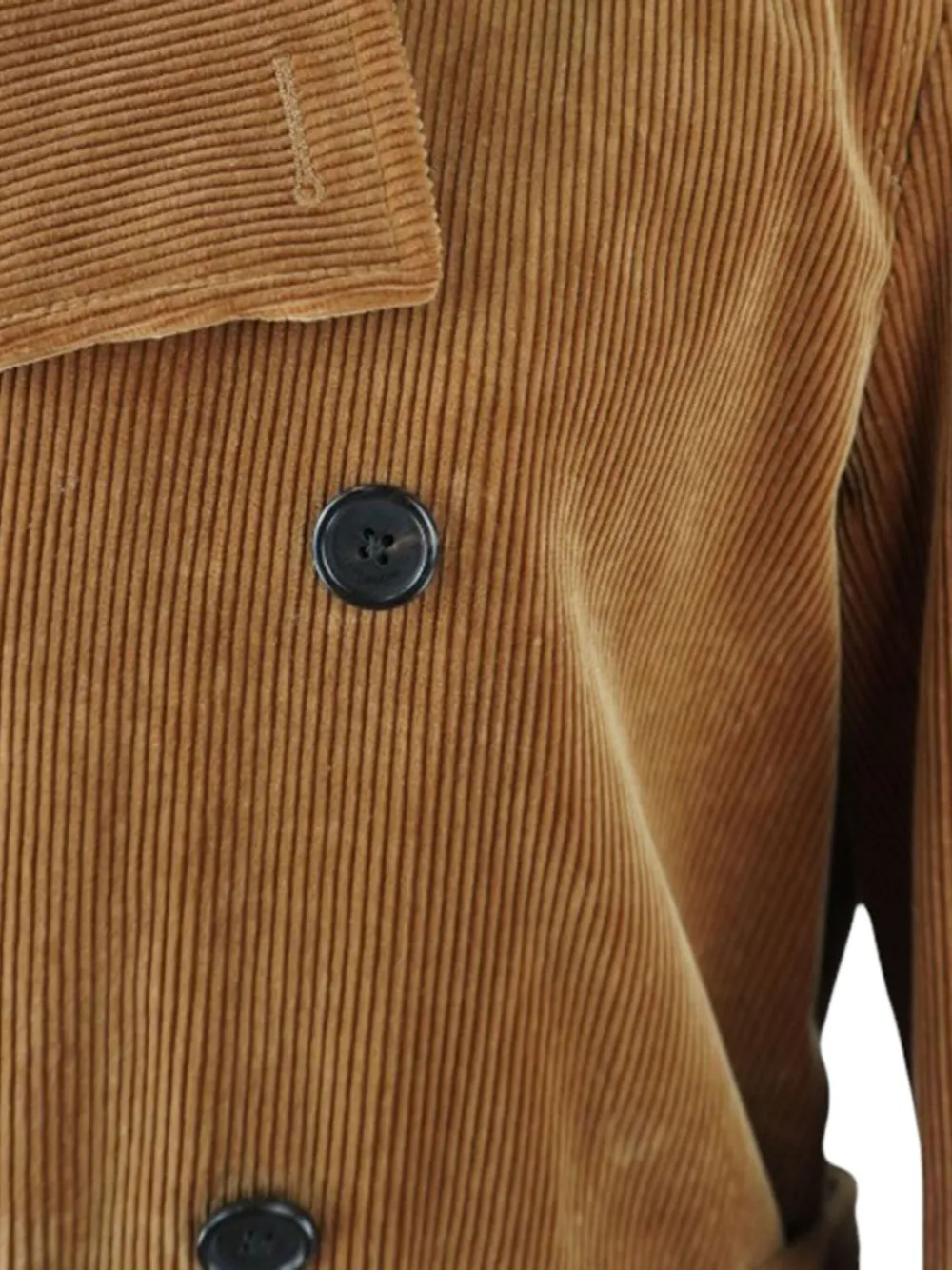 Pre-owned Saint Laurent Corduroy Belted Coat In Brown