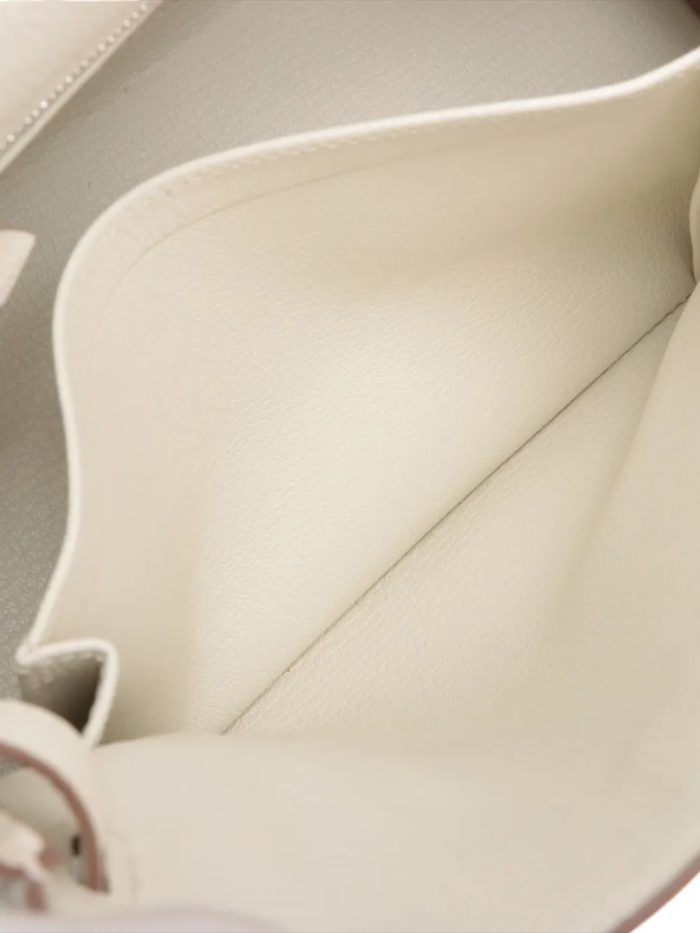 Pre-owned Hermes 2023 Togo Kelly Ii Retourne 25 Satchel In White