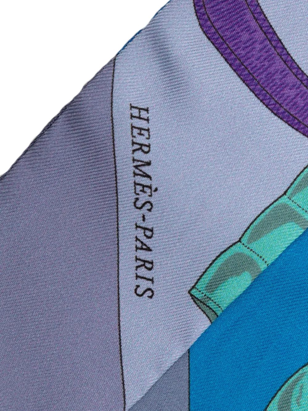 Pre-owned Hermes 2010-2020 Eperon D Or Silk Twilly Scarf Scarves In Blue
