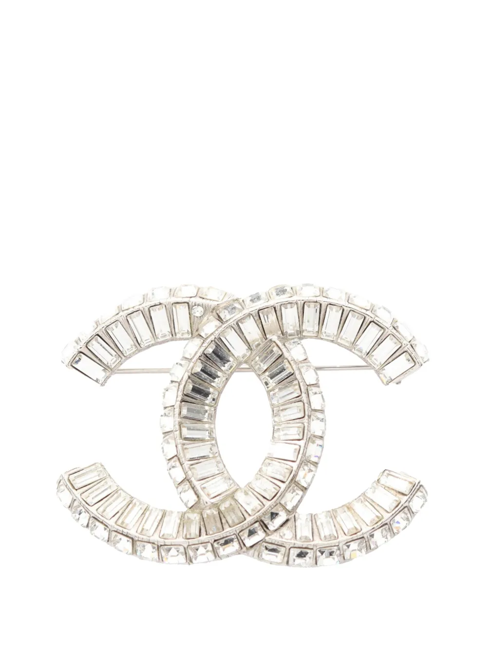 CHANEL Pre-Owned 2017 シルバープレーテッド ラインストーン ココマーク コスチューム ブローチ - シルバートーン