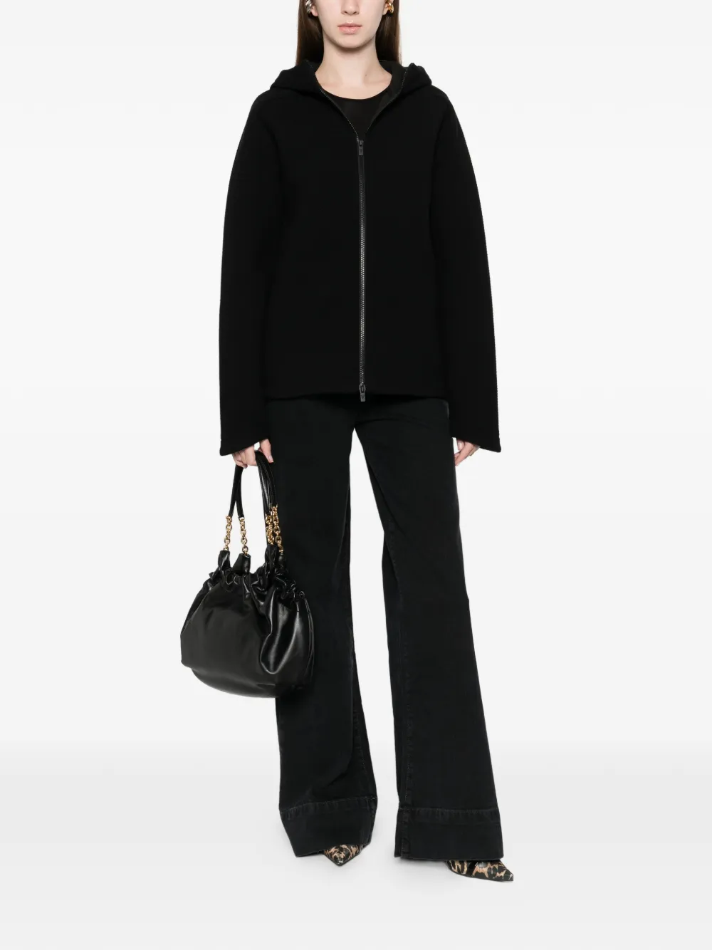 Macron Hooded Zip Jacket In Black