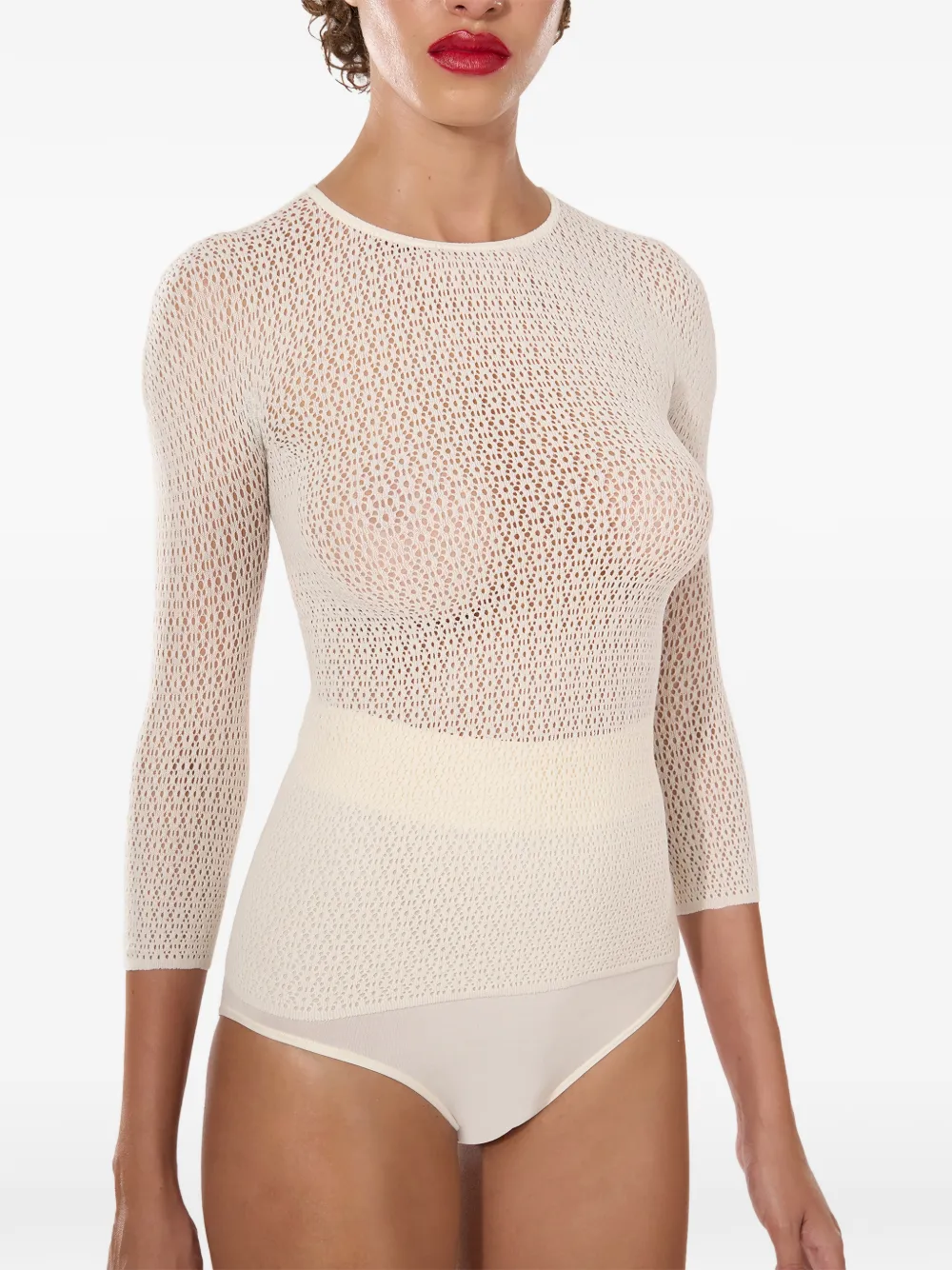Wolford Daisy net top Beige