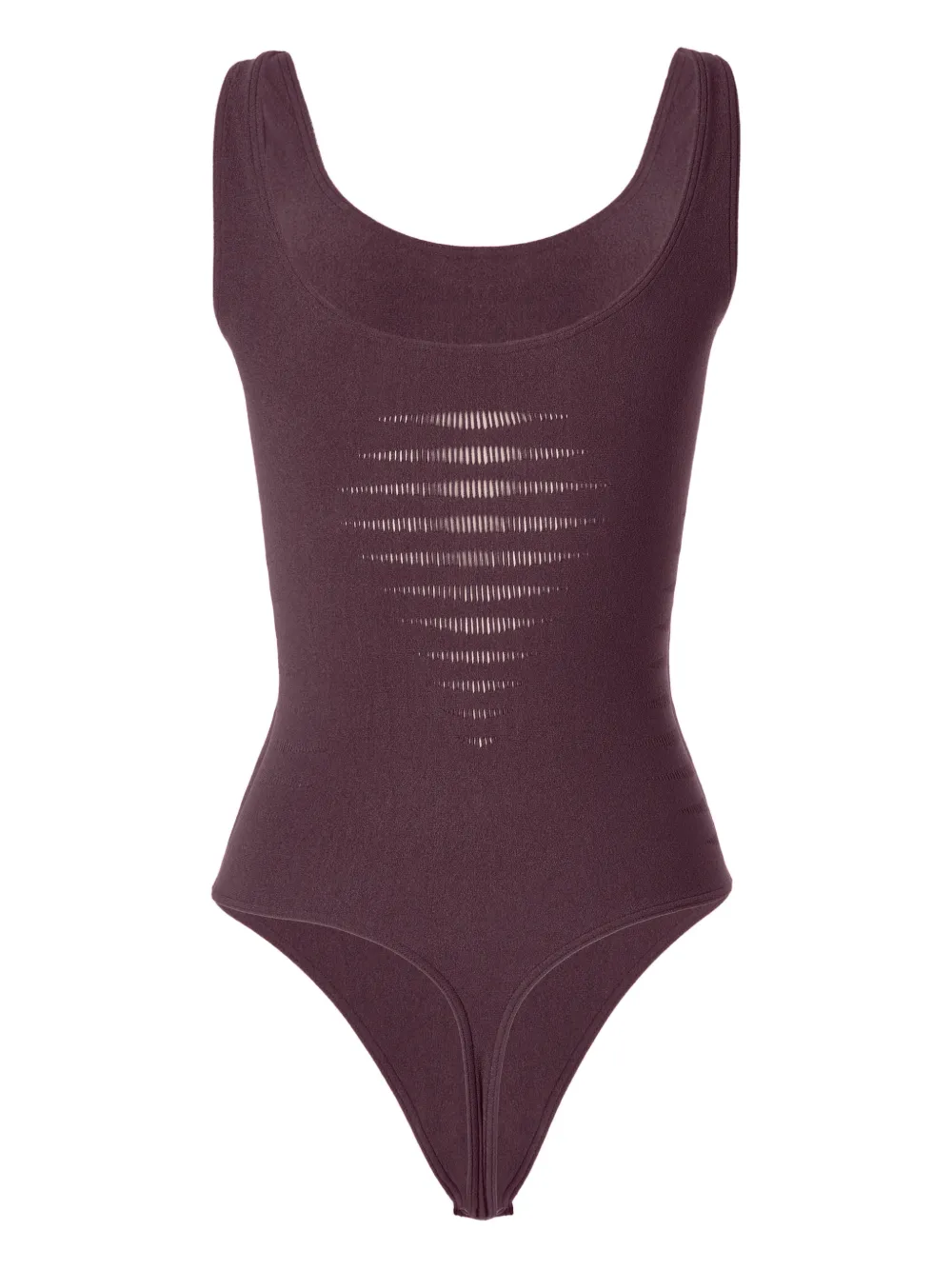 Wolford Jamaika gerafelde body met string Paars