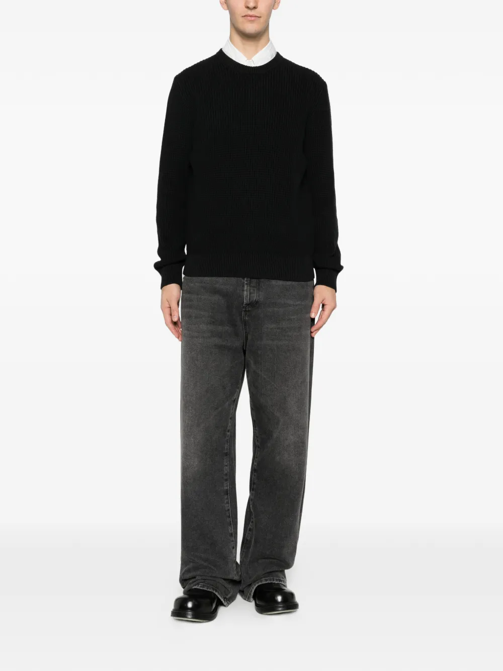 IMPERIAL knitted crew-neck sweater - Zwart