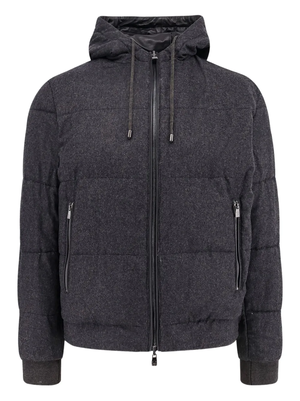 Corneliani Leren jack met capuchon Zwart