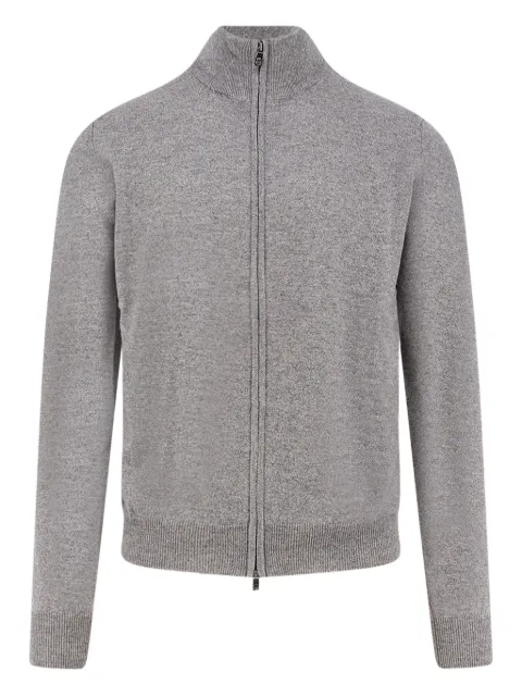 Corneliani cárdigan de canalé con cremallera