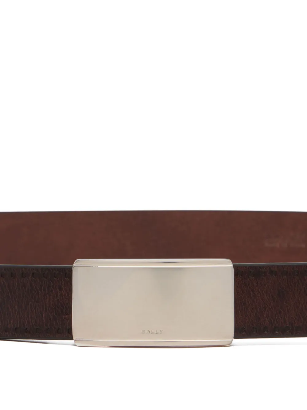Bally Dean Rectangular-buckle Belt In Brown