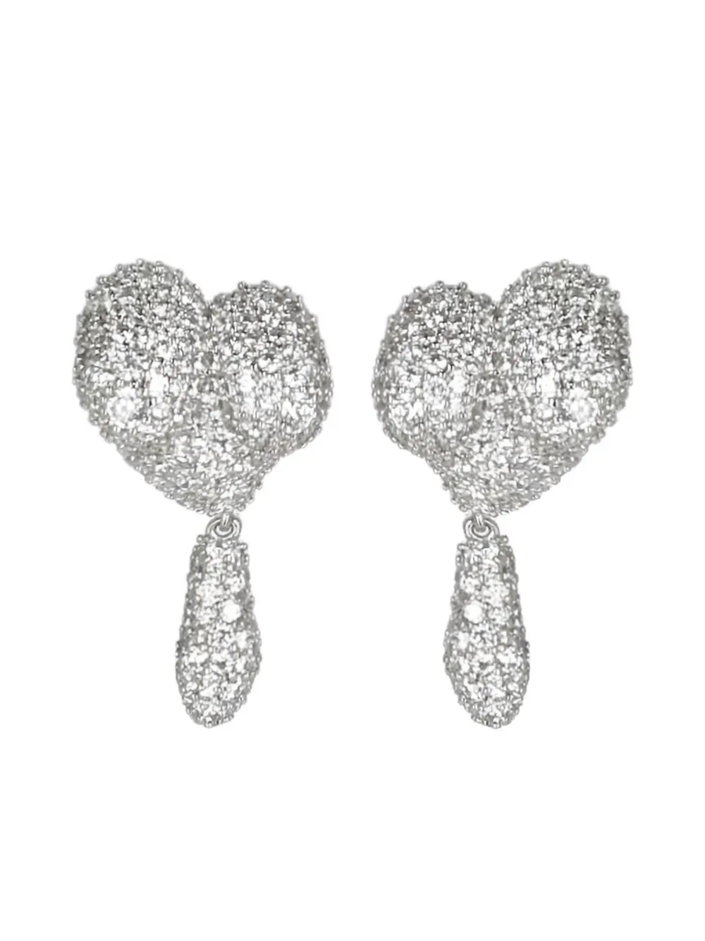 Vivienne Westwood asymmetric heart drop earrings - Argento