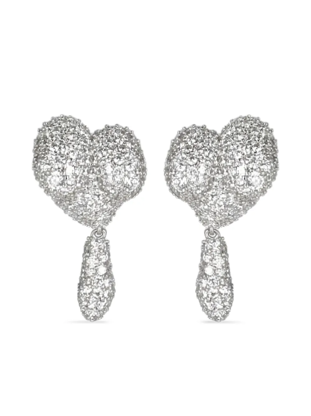 Vivienne Westwood asymmetric heart drop earrings - Silber