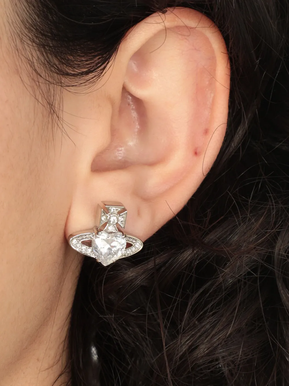 Vivienne Westwood Ariella strass crystal earrings - Zilver