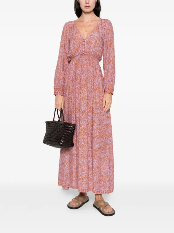 Natalie Martin April Buttoned Floral Shangri Dress | Purple | FARFETCH GE