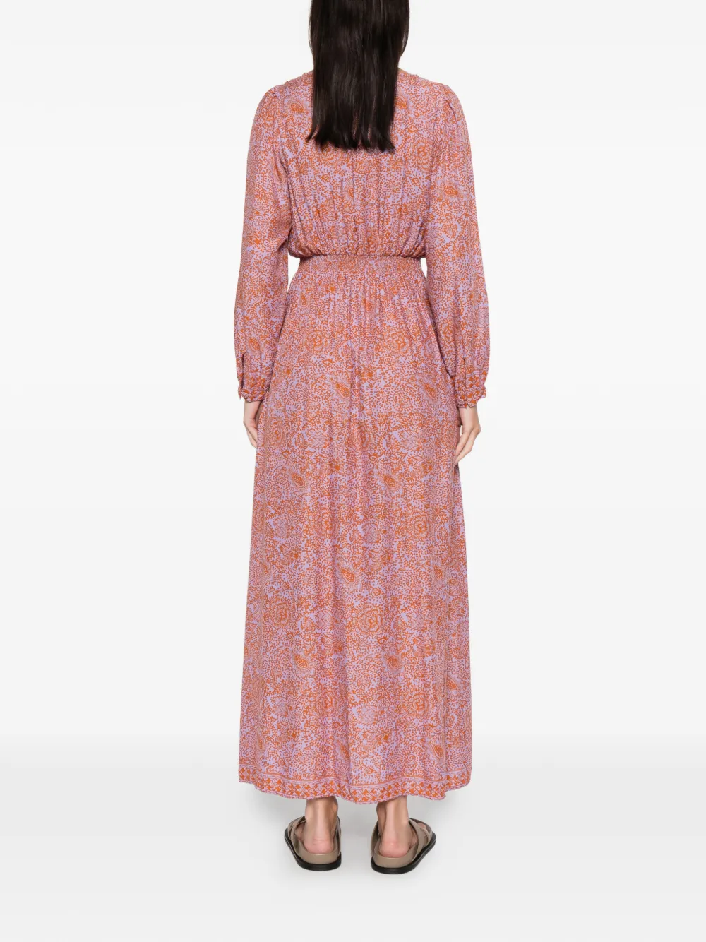 Natalie Martin April Buttoned Floral Shangri Dress In Purple