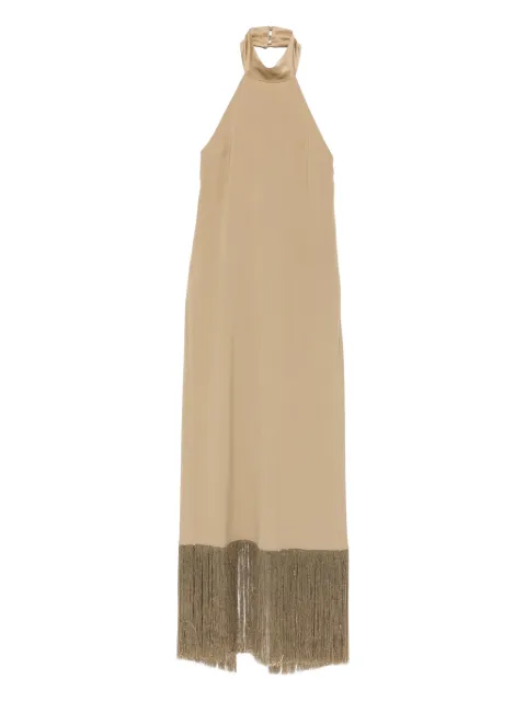 Taller Marmo fringed-trim halterneck maxi dress