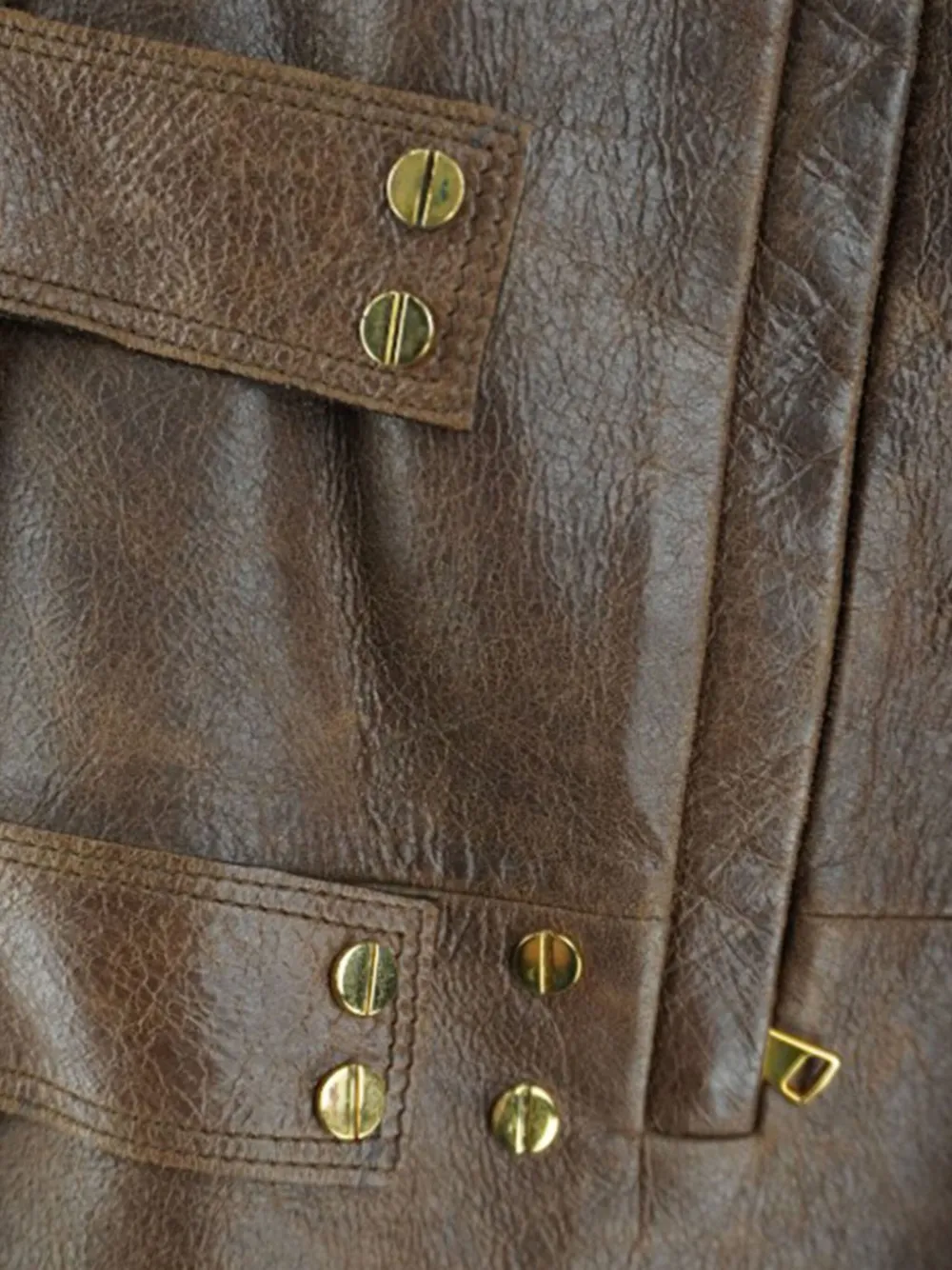 Pre-owned Tom Ford Button-cuff Leather Jacket In Brown