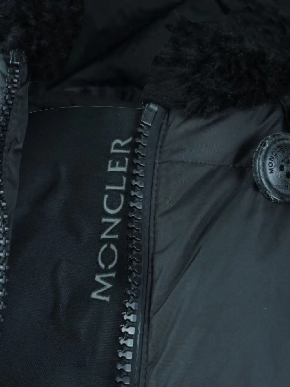 Pre-owned Moncler Vintage Fur-trim Removable-hood Ski Jacket In Black