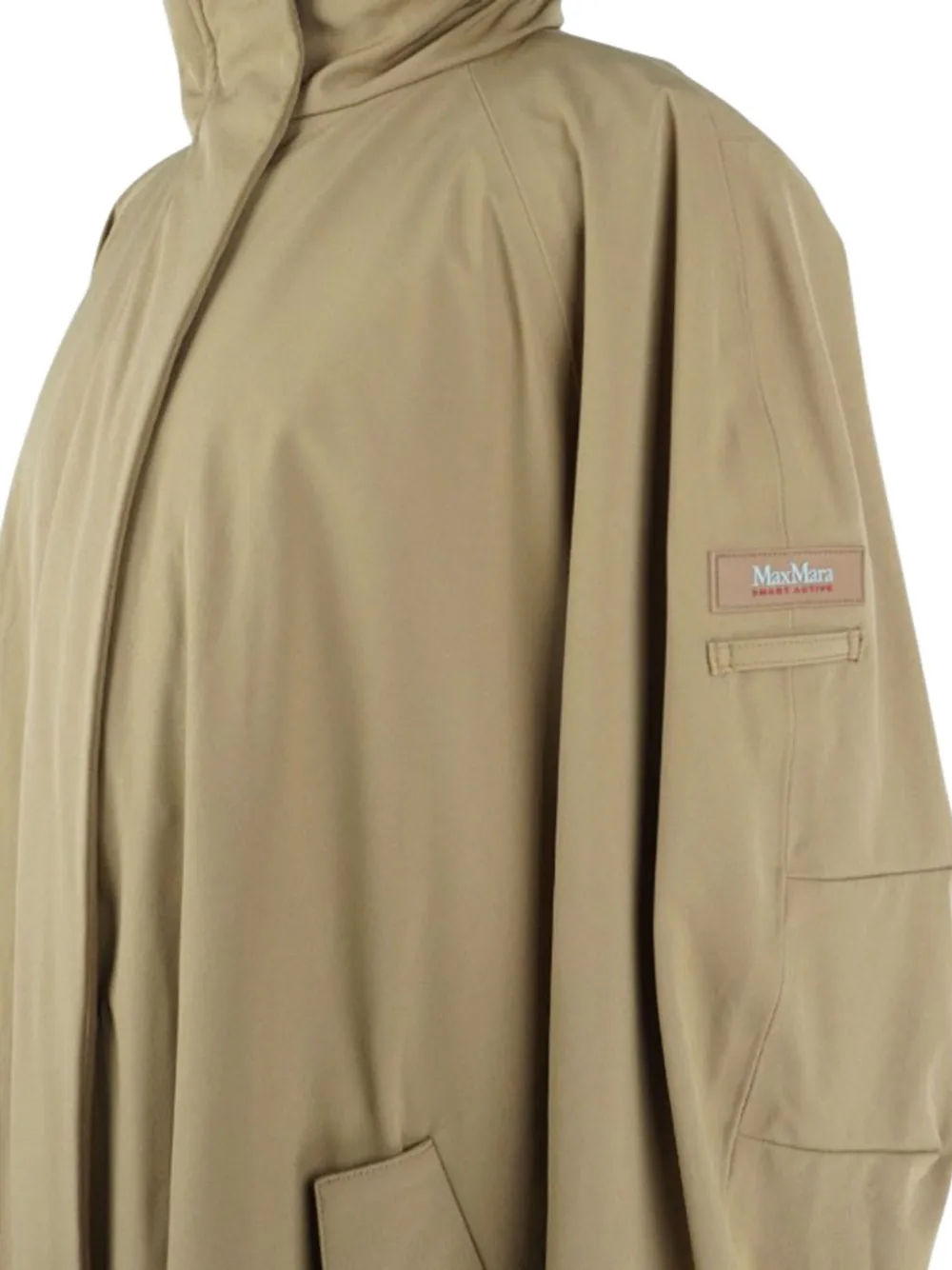 Pre-owned Max Mara Logo-paatch Coat In Neutral