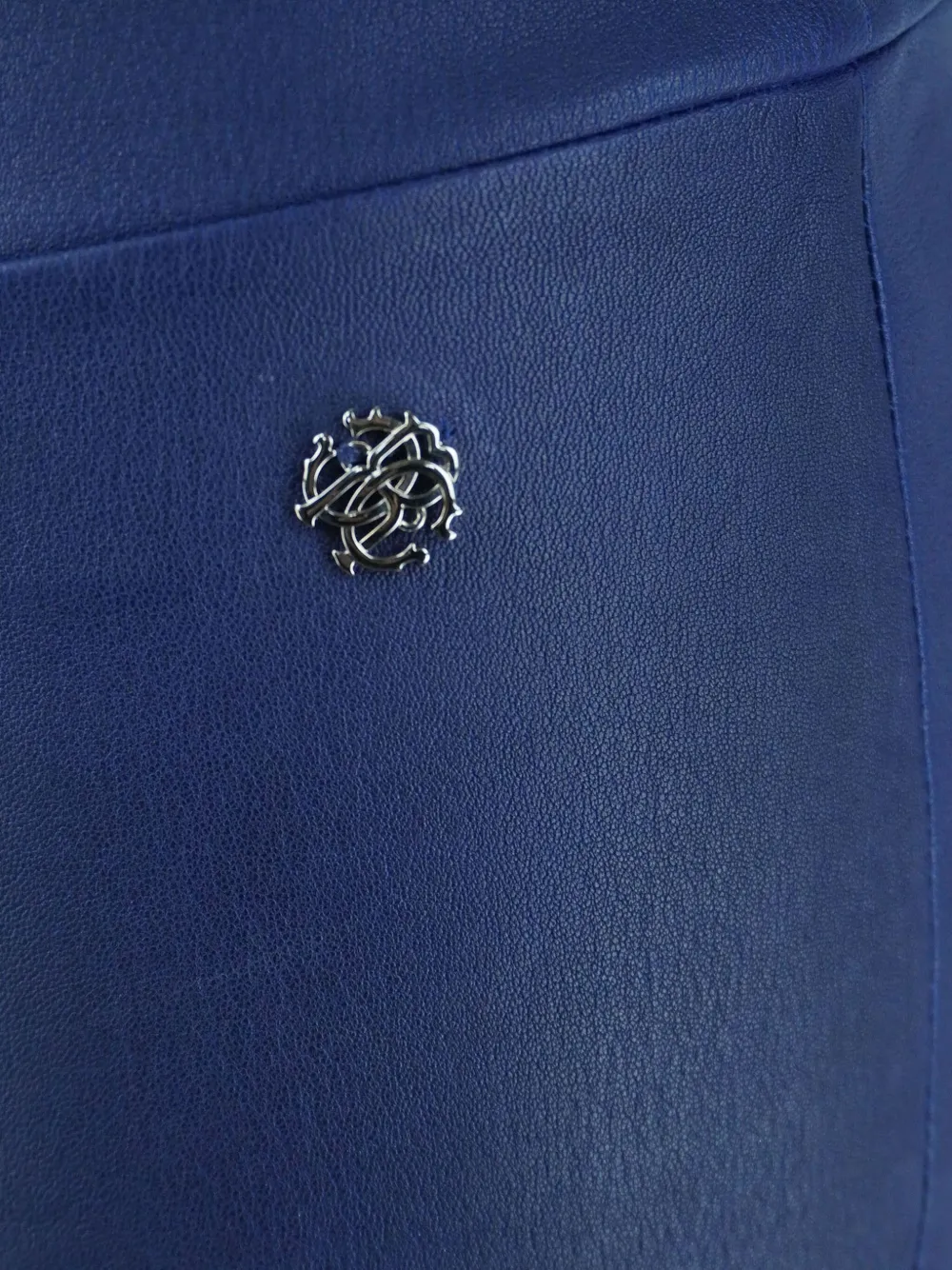 ROBERTO CAVALLI VINTAGE Pre-owned Logo-detail Leather Trousers In Blue