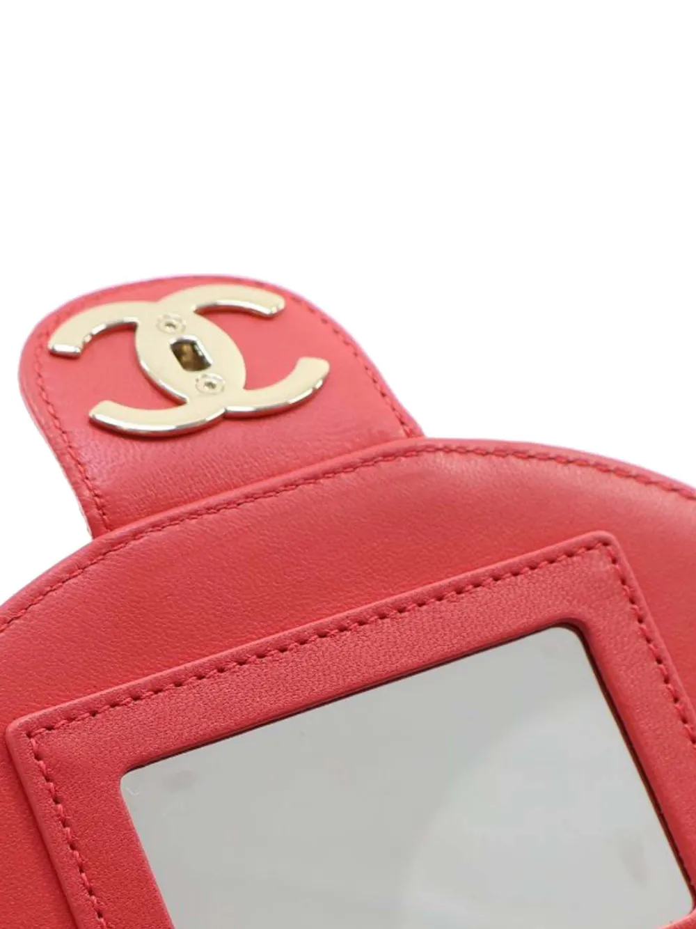 CHANEL Pre-owned 2019 Small Quilted Lambskin Resin Elegant Chain Tubular Vanity Case Crossbody Bag In Red