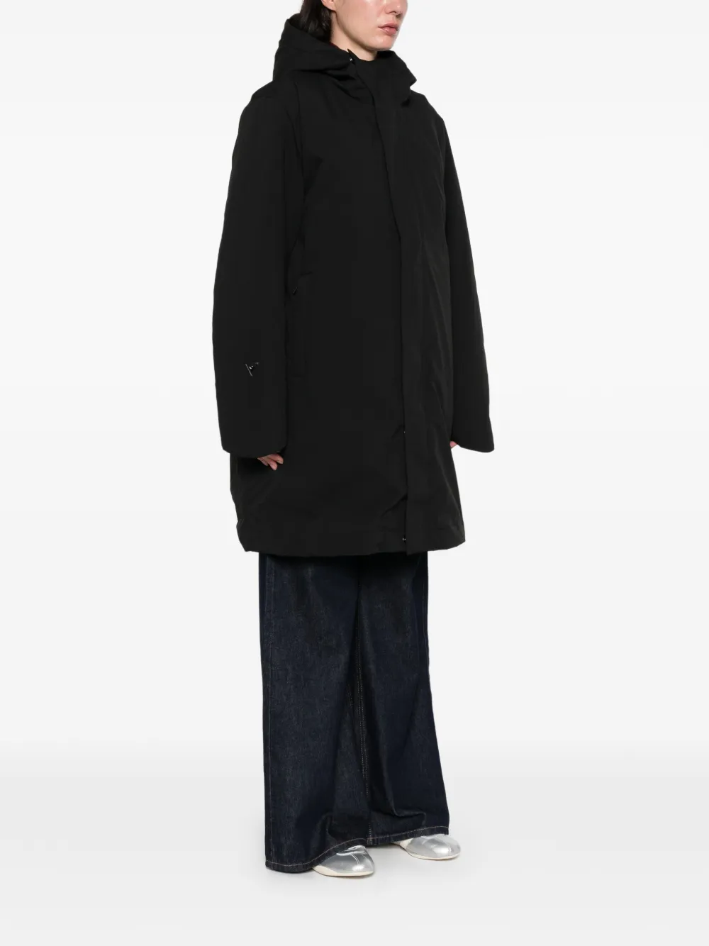 Macron Hooded Coat In Black