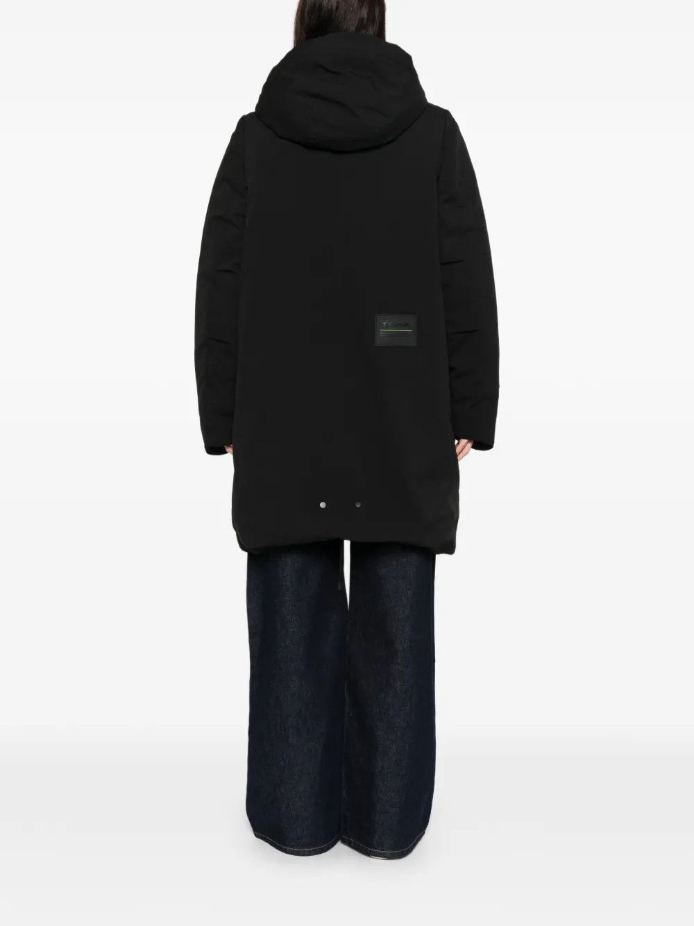 Macron Hooded Coat In Black