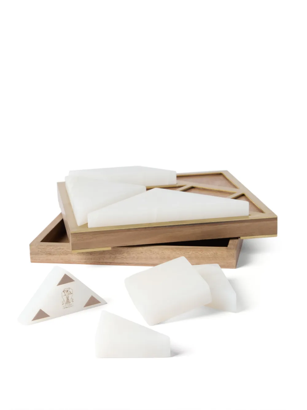  Brunello Cucinelli Tangram Set (23,5cm X 23,5cm) - White 