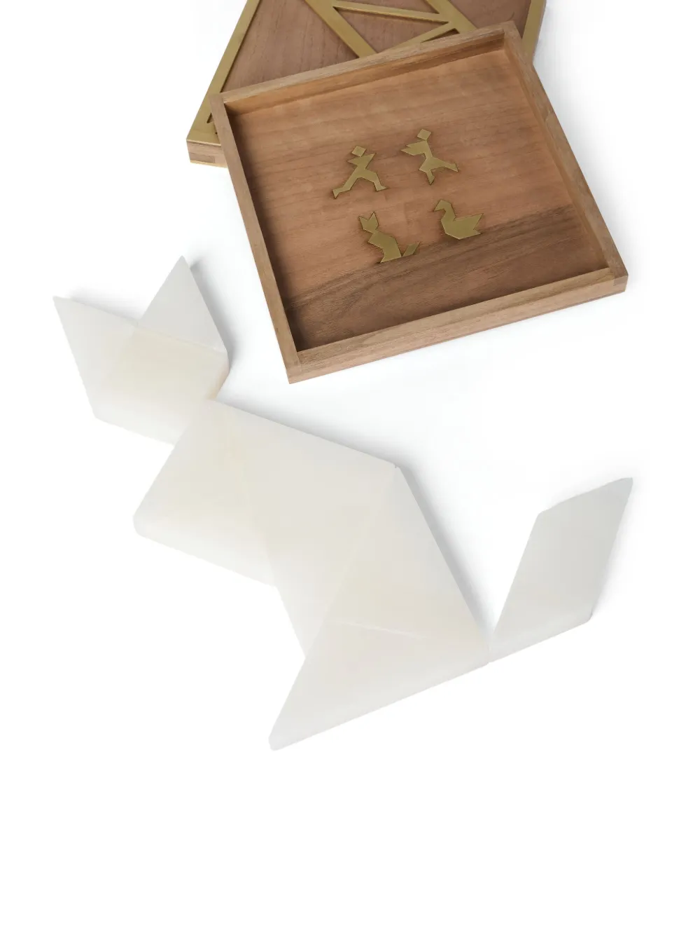  Brunello Cucinelli Tangram Set (23,5cm X 23,5cm) - White 