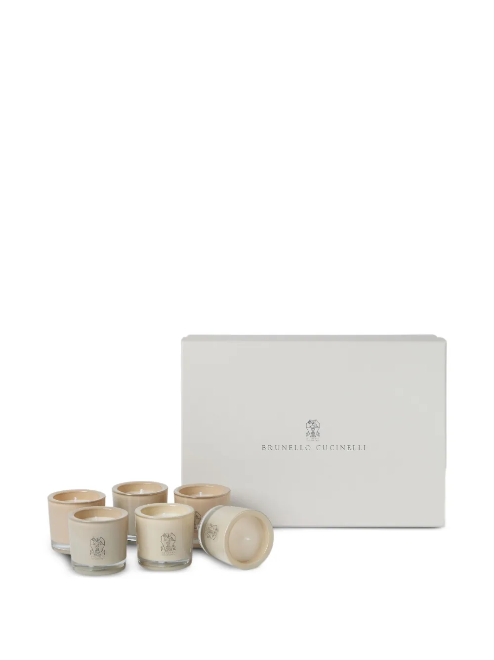 Brunello Cucinelli Logo Place Card Candle Set In Neutral
