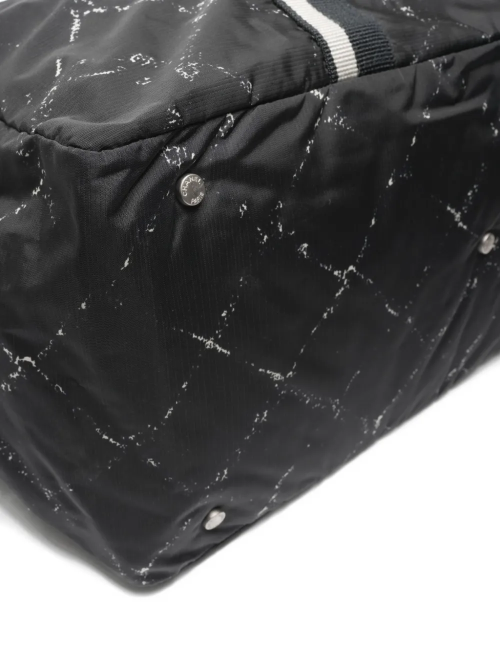 Pre-owned Chanel 2000-2002 Travel Line Luggage Bag In Black