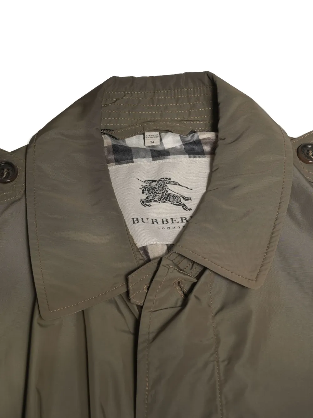 Pre-owned Burberry 2010s Packable Coat In Green