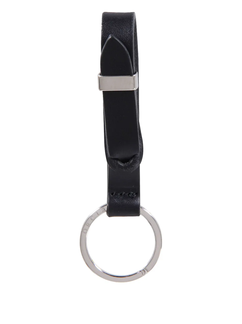 Orciani loop leather keyring | Black | Image 1