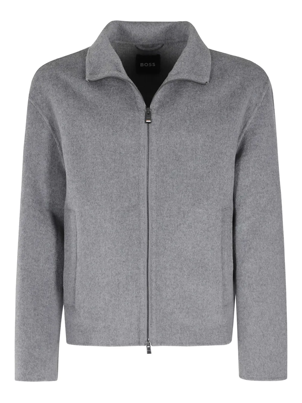 BOSS zip collared cardigan | Grey | Image 1